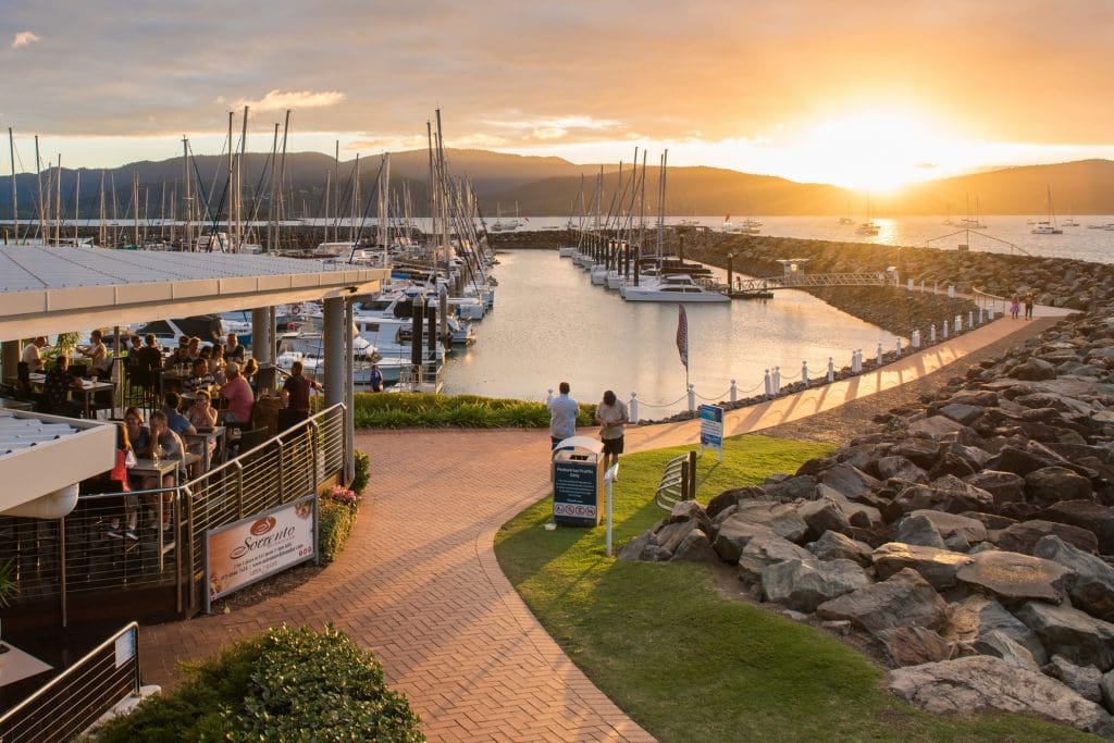 Sorrento Restaurant and Bar Airlie Beach Coral Sea Marina sunset